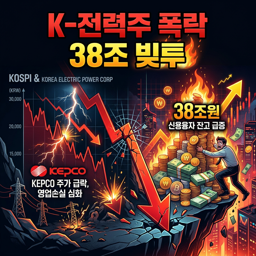 [긴급 진단] K-전력주 반토막, 외국인이 던졌다고요? ’38조’ 빚투가 만든 대폭락의 진실과 대응 전략