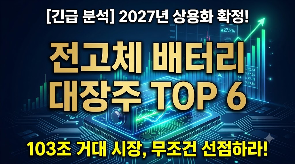 전고체 배터리 대장주 TOP 6 총정리: 2027년 상용화 전 선점해야 할 종목